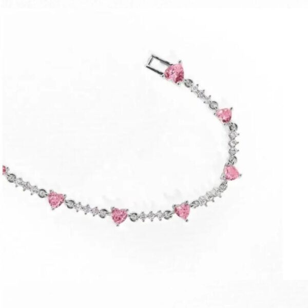 Sweet Bow Heart Rhinestone Bracelet Y2K Ins Fashion Chain Bracelet Valentine's Day - Image 4