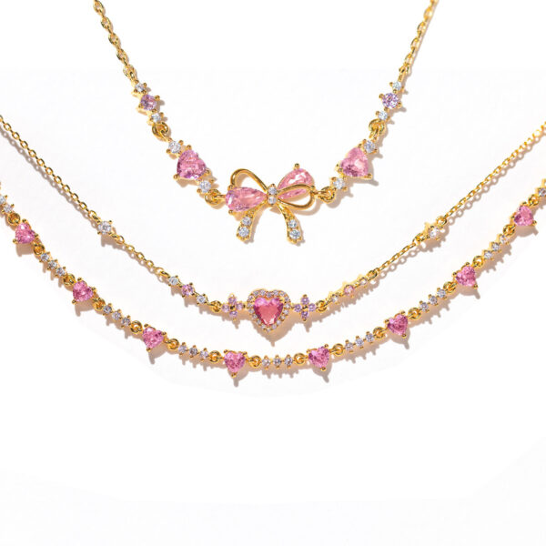 Sweet Bow Heart Rhinestone Bracelet Y2K Ins Fashion Chain Bracelet Valentine's Day - Image 7