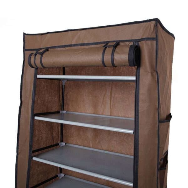 Fashionable Room-saving 9 Lattices Non-woven Fabric Shoe Rack Coffee - Image 7