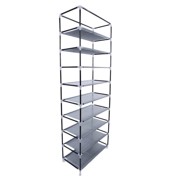 Fashionable Room-saving 9 Lattices Non-woven Fabric Shoe Rack Coffee - Image 10