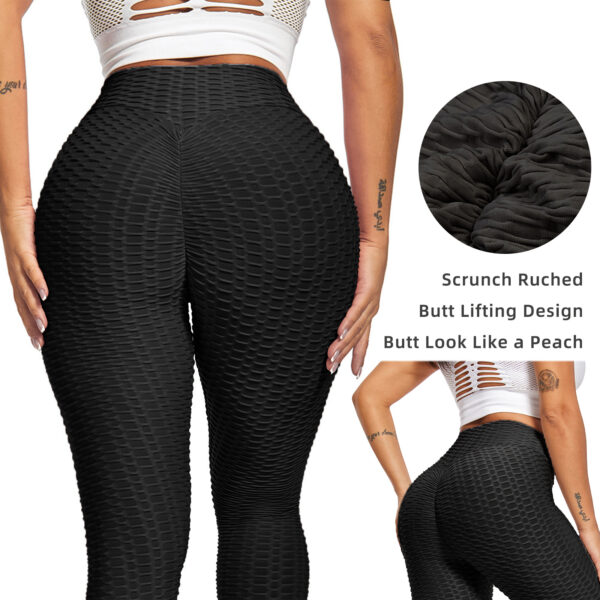 Women TIK Tok Leggings Bubble Textured Leggings Butt Lifting Yoga Pants Black Amazon Banned - Image 5
