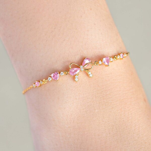 Sweet Bow Heart Rhinestone Bracelet Y2K Ins Fashion Chain Bracelet Valentine's Day - Image 9