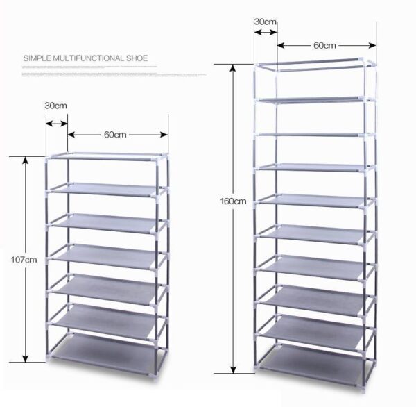 Fashionable Room-saving 9 Lattices Non-woven Fabric Shoe Rack Coffee - Image 4